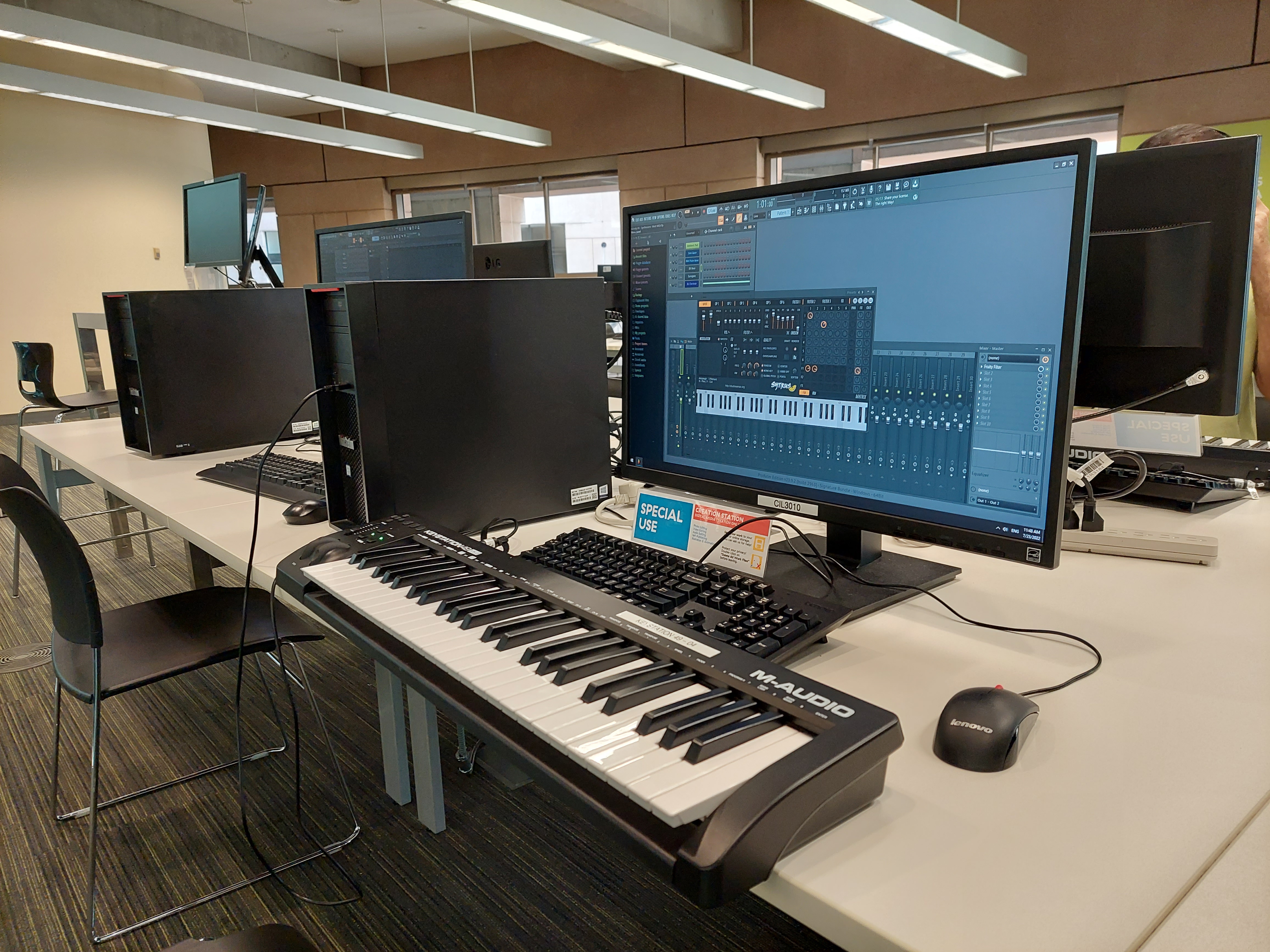 MIDI keyboard in the Inspiration Lab