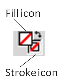 a screenshot of the 'fill' and 'stroke' icons in InDesign