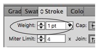 a screenshot of the 'Stroke' menu in Indesign