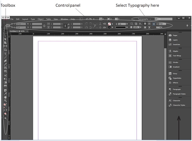 a screenshot of the 'Your Screen' in InDesign 