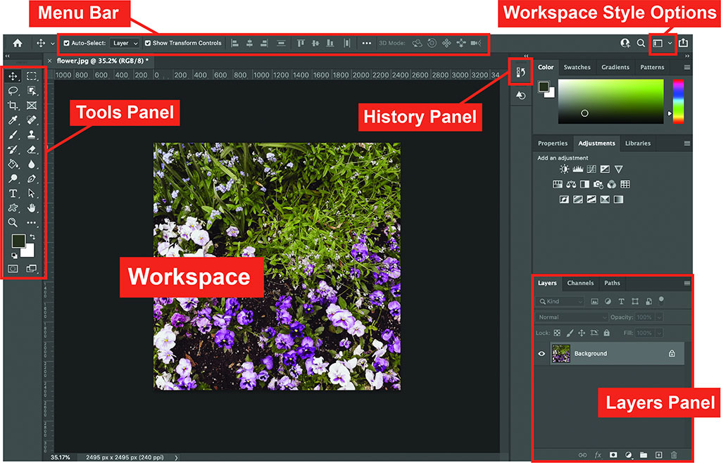 Photoshop workspace