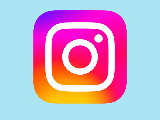 Instagram logo on a blue background