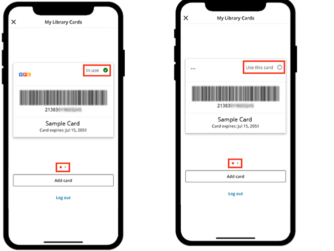 Image of VPL Mobile App Multiple Cards