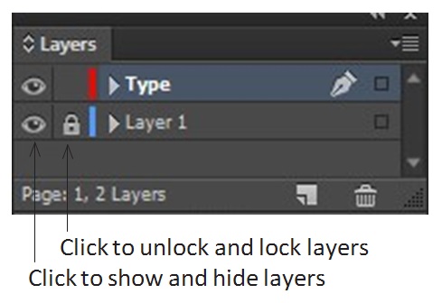 a screenshot of the 'Layers' menu in InDesign