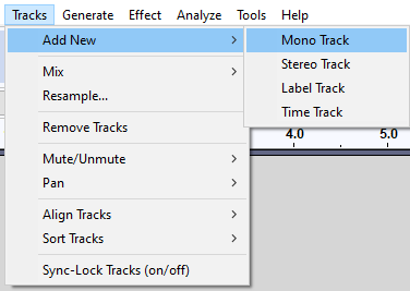 Add Track Manually