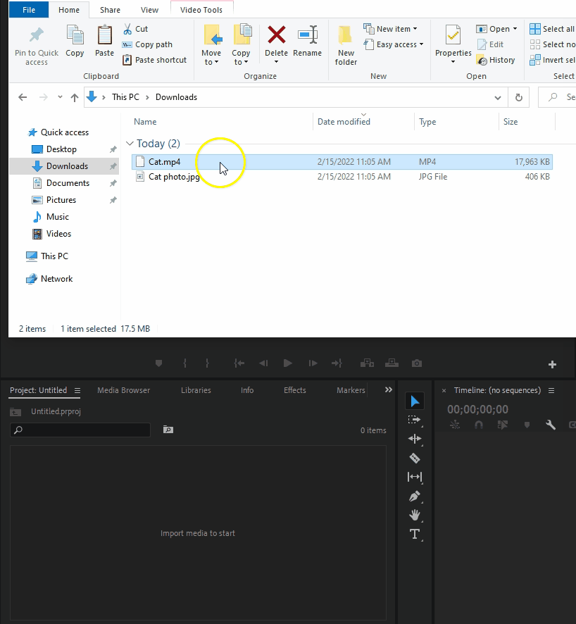 Importing files into Premiere Pro