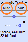 Mute and Solo in Audacity