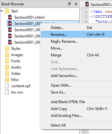 Rename Chapters