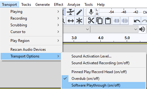 Software Playthough in Audacity