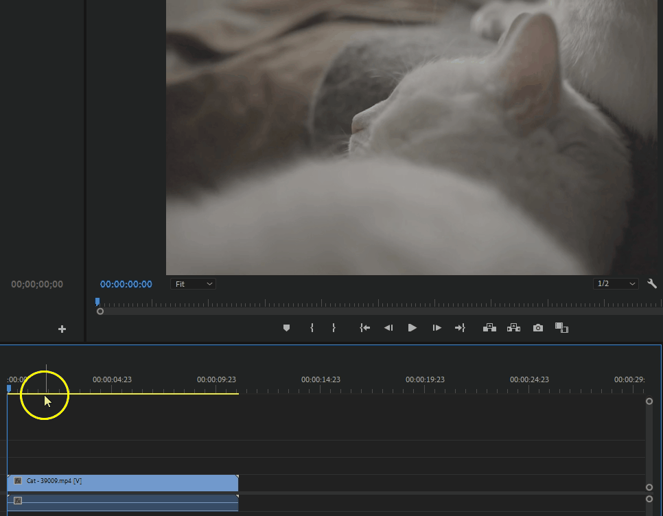 Moving the Timeline playhead in Adobe Premiere Pro