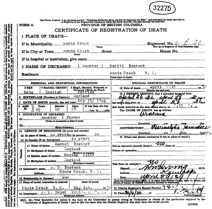 Full Certificate of Registration of Death 