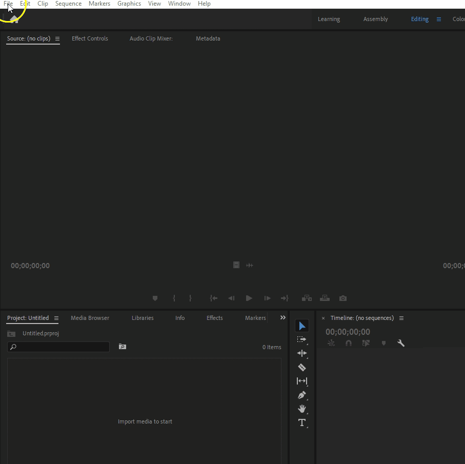 Importing files into Premiere Pro