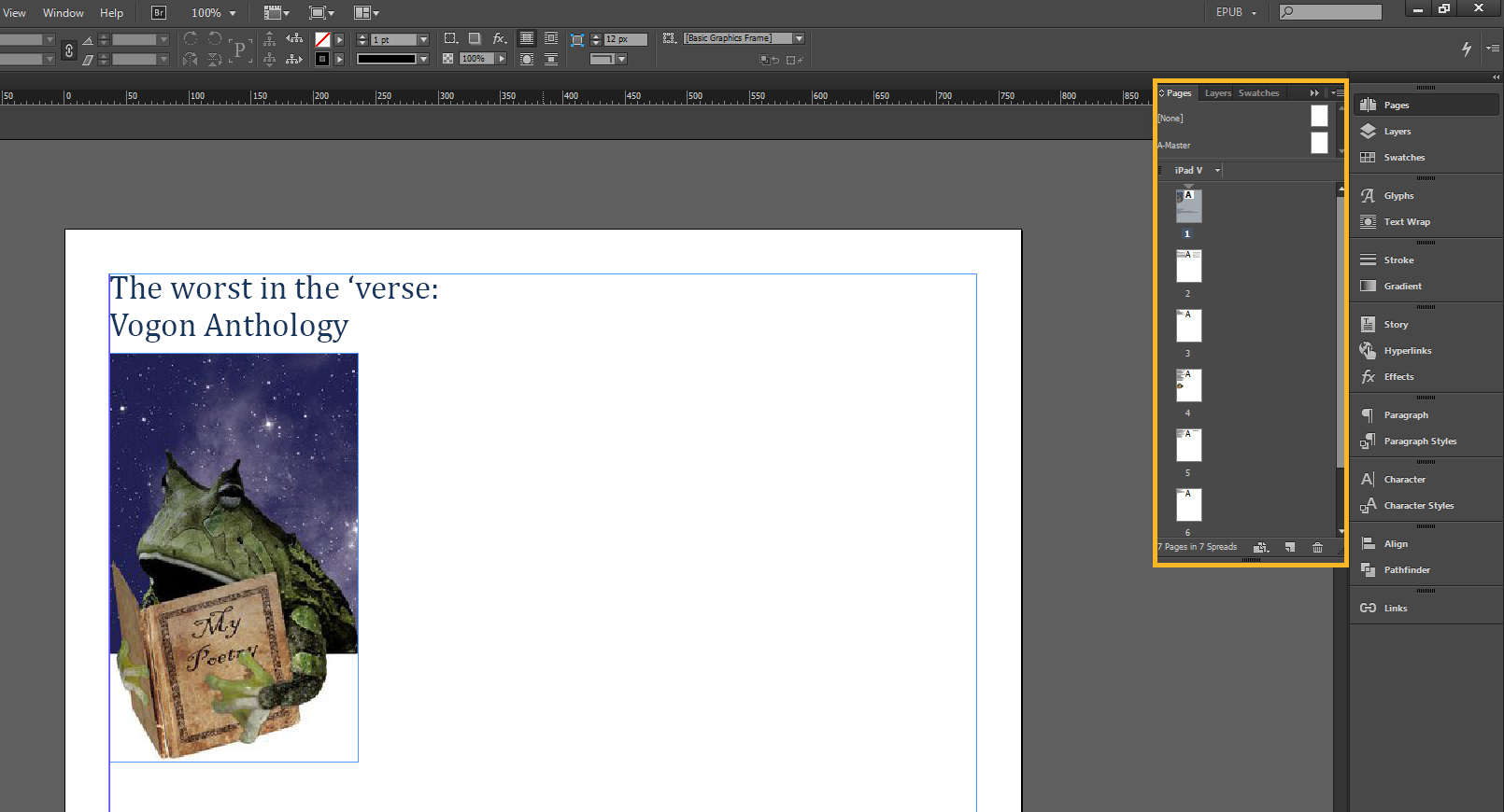 a screenshot of the Pages Panel in InDesign