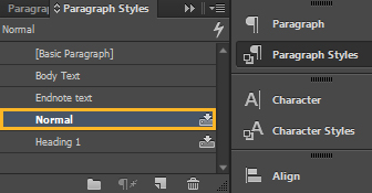 a screenshot of the 'Paragraph Styles' menu, in InDesign