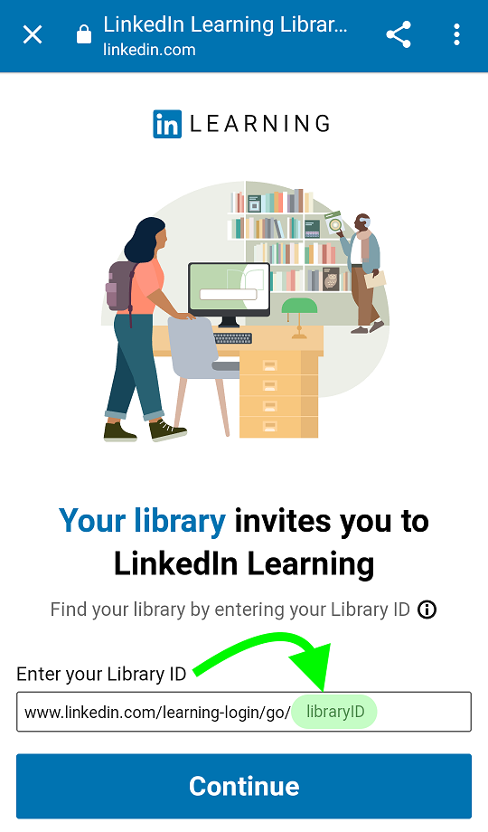 Screenshot of Step 2 of the LinkedIn Learning app setup process.