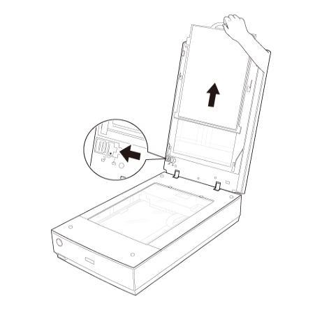 an image illustrating how to remove the mat from the scanner