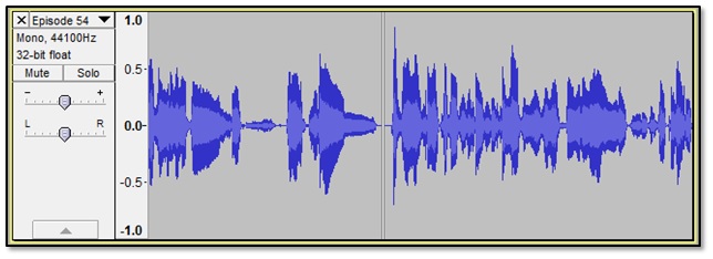 a screenshot demonstrating how to split a track in Audacity