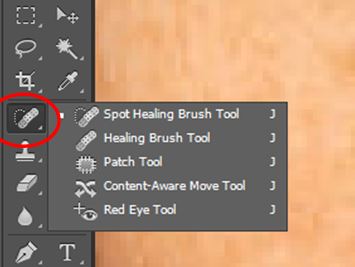 a screenshot of the 'Spot Healing Brush' tool in Photoshop