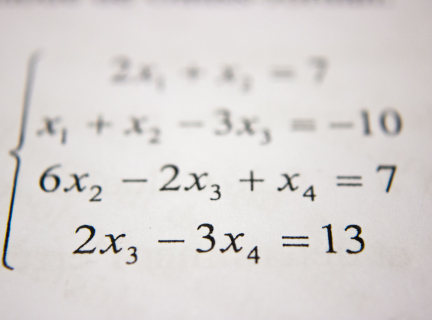 Photo of math equation printed on paper