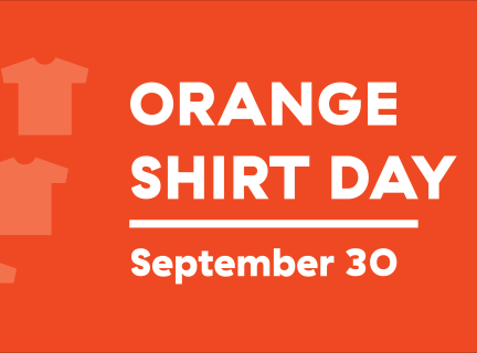 Graphic with orange background and t-shirt pattern