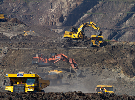 photography of excavators at mining area