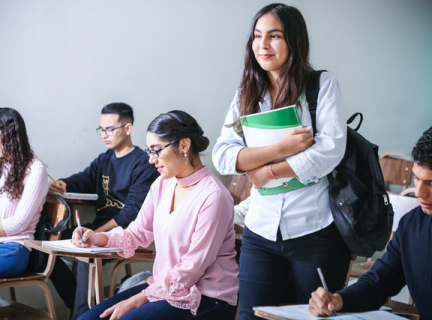 classroom setting, with adult students