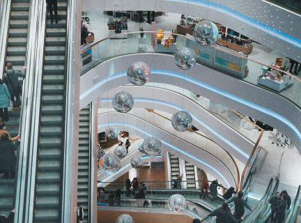 aerial photography of mall interior