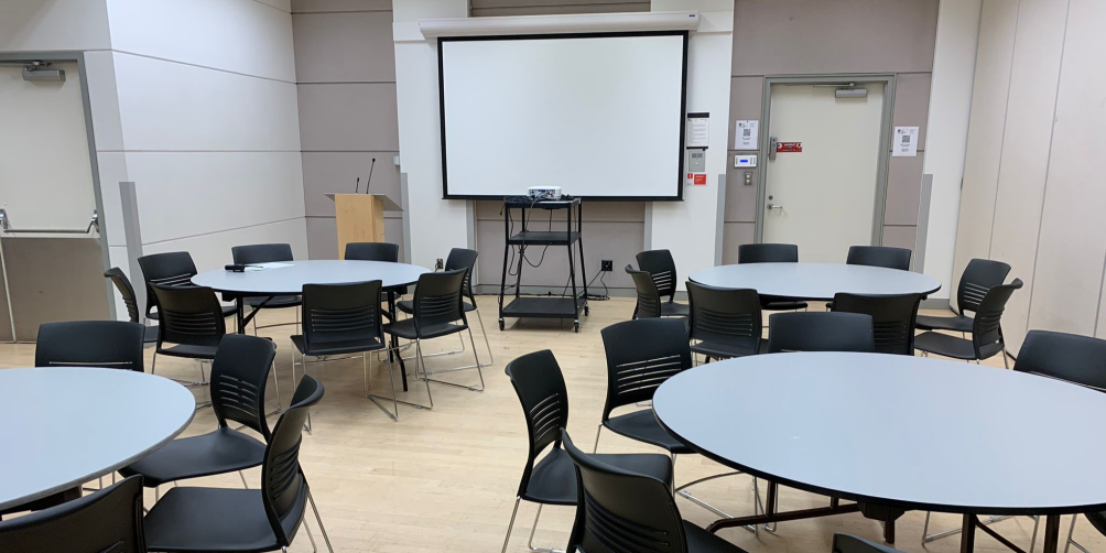 Photo of Alma VanDusen room with banquet round tables