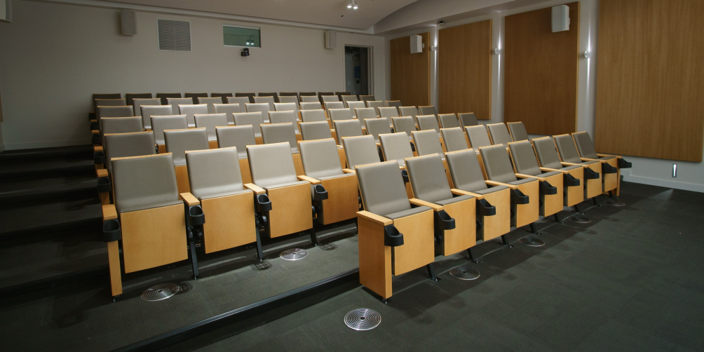 Photo of the raked seating in the Montalbano Family Theatre