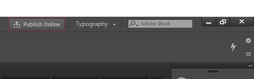 a screenshot of the 'Publish Online' button in InDesign