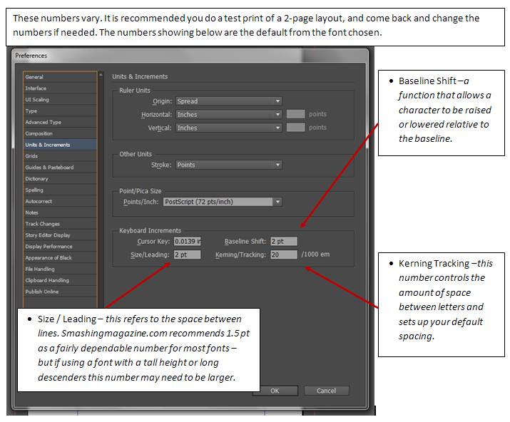 a screenshot of the 'Preferences' menu in InDesign